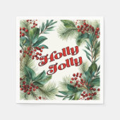 Serviette En Papier Script de Noël Festive (Devant)