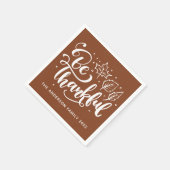 Serviette En Papier Script de Thanksgiving Soyez Reconnaissant Moisson (Coin)