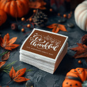 Serviette En Papier Script de Thanksgiving Soyez Reconnaissant Moisson