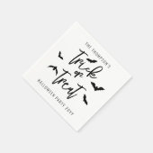 Serviette En Papier Script de Trick Or Treat noir avec Halloween chauv (Coin)