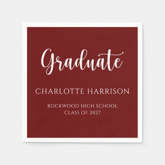 Serviette En Papier Script décontracté papier de graduation moderne (Devant)