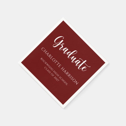 Serviette En Papier Script décontracté papier de graduation moderne (Coin)
