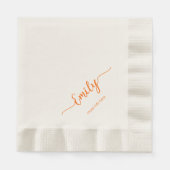 Serviette En Papier script élégant ecru (Devant)