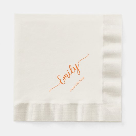 Serviette En Papier script élégant ecru (Devant)