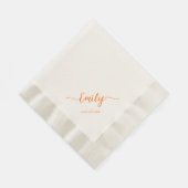 Serviette En Papier script élégant ecru (Coin)