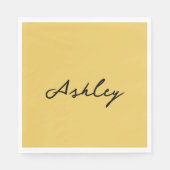 Serviette En Papier Script en or clair personnalisé (Devant)