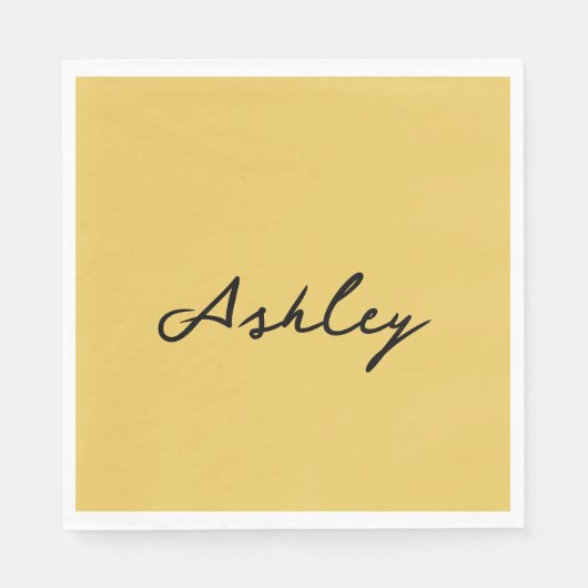 Serviette En Papier Script en or clair personnalisé (Devant)