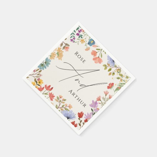 Serviette En Papier script fleur sauvage (Coin)