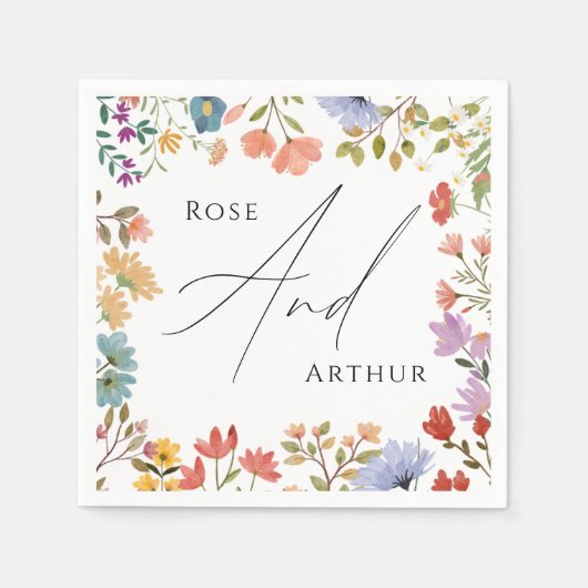 Serviette En Papier script fleur sauvage (Devant)