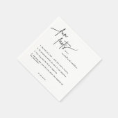Serviette En Papier Script Fun Facts Mariage Napkins (Coin)