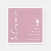 Serviette En Papier Script Girls 1st Communion (Devant)