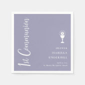Serviette En Papier Script Girls 1st Communion (Devant)