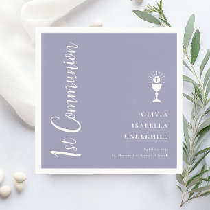 Serviette En Papier Script Girls 1st Communion