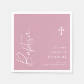 Serviette En Papier Script Girls Baptême (Devant)