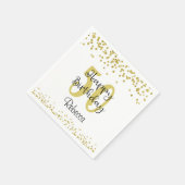 Serviette En Papier Script HAPPY 50e anniversaire Nom Parties scintill (Coin)