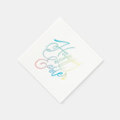 Serviette En Papier Script Happy Easter créé à la main (Coin)