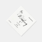 Serviette En Papier Script manuscrit 'Bienvenue à notre Mariage' (Coin)