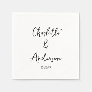 Serviette En Papier Script manuscrit blanc blanc blanc blanc mariage p