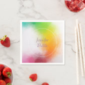 Serviette En Papier Script manuscrit Moderne Couleurs vives Modèle (En situation)