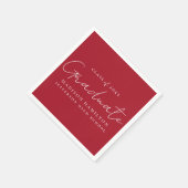 Serviette En Papier Script manuscrit moderne Graduation rouge (Coin)