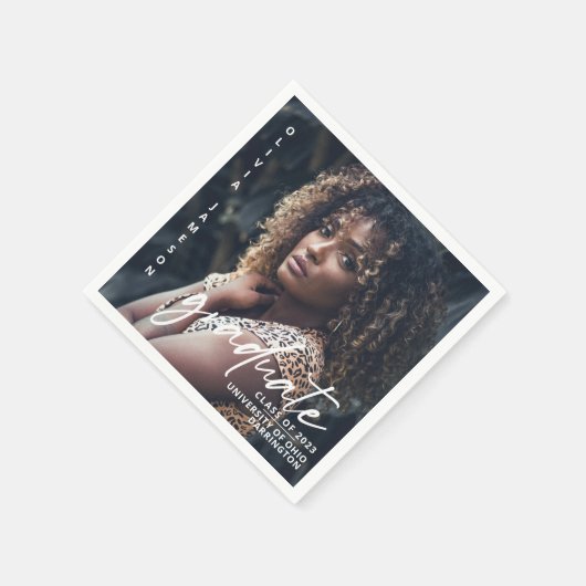 Serviette En Papier Script manuscrit moderne | Photo (Coin)