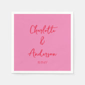 Serviette En Papier Script manuscrit Whimsy Rose Rouge Personnalisé Ma (Devant)