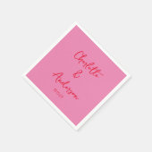Serviette En Papier Script manuscrit Whimsy Rose Rouge Personnalisé Ma (Coin)