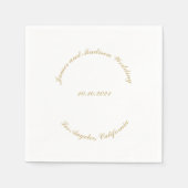 Serviette En Papier script mariage personnalisé noms de texte courbes (Devant)