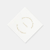 Serviette En Papier script mariage personnalisé noms de texte courbes  (Coin)