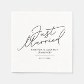 Serviette En Papier Script Mariés Réception de Mariage (Devant)