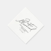 Serviette En Papier Script Mariés Réception de Mariage (Coin)