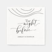Serviette En Papier Script Minimal Abstrait La Nuit Avant Les Serviett (Devant)