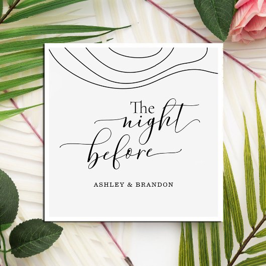 Serviette En Papier Script Minimal Abstrait La Nuit Avant Les Serviett