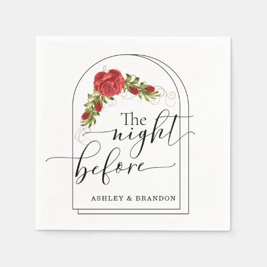 Serviette En Papier Script Minimal De Rose Turc La Nuit Avant (Devant)
