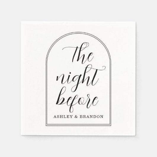 Serviette En Papier Script Minimal La Nuit Avant Les Serviettes (Devant)