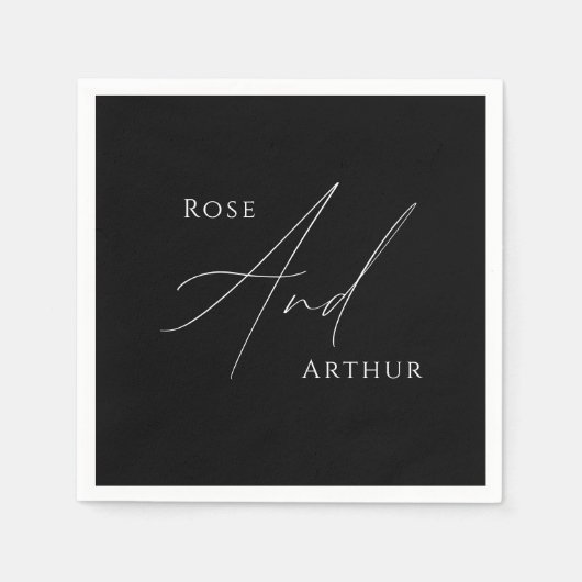 Serviette En Papier Script minimaliste (Devant)