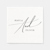 Serviette En Papier Script minimaliste Whimsical | MARIAGE (Devant)