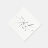 Serviette En Papier Script minimaliste Whimsical | MARIAGE (Coin)