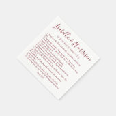Serviette En Papier Script moderne Bourgogne Fun Fun Fun Faits Mariage (Coin)