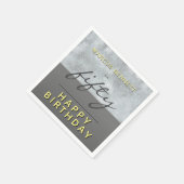 Serviette En Papier Script moderne Cinquante Gris 50e fête d'anniversa (Coin)