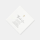 Serviette En Papier Script moderne Cursive Faux Gold Cross Memorial (Coin)