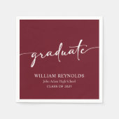 Serviette En Papier Script moderne Diplôme photo simple (Devant)