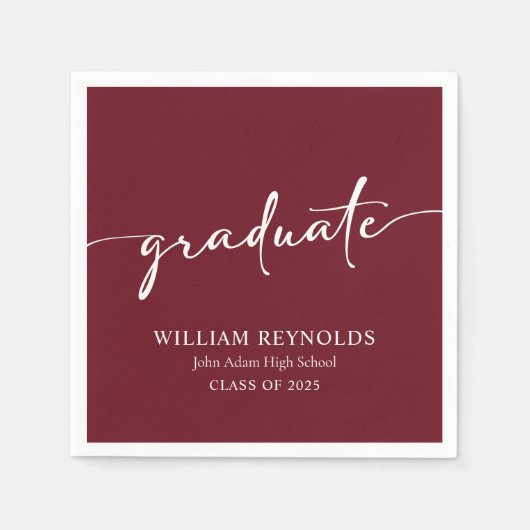 Serviette En Papier Script moderne Diplôme photo simple (Devant)