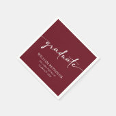 Serviette En Papier Script moderne Diplôme photo simple (Coin)