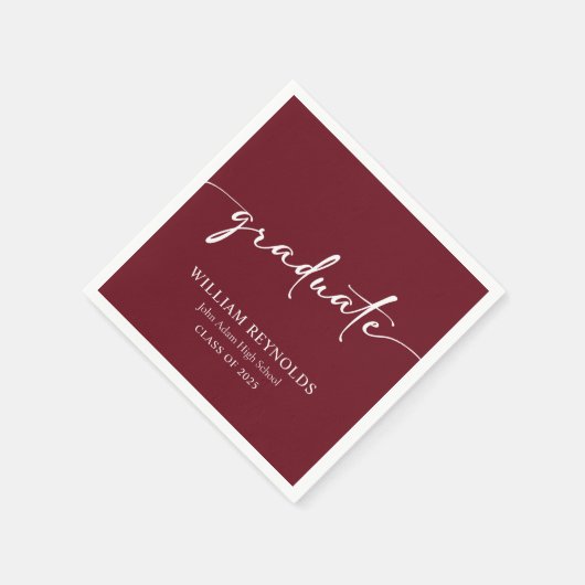 Serviette En Papier Script moderne Diplôme photo simple (Coin)