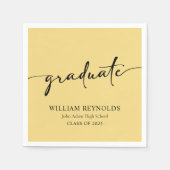 Serviette En Papier Script moderne Diplôme photo simple (Devant)
