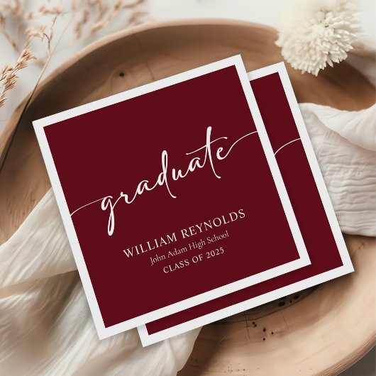 Serviette En Papier Script moderne Diplôme photo simple