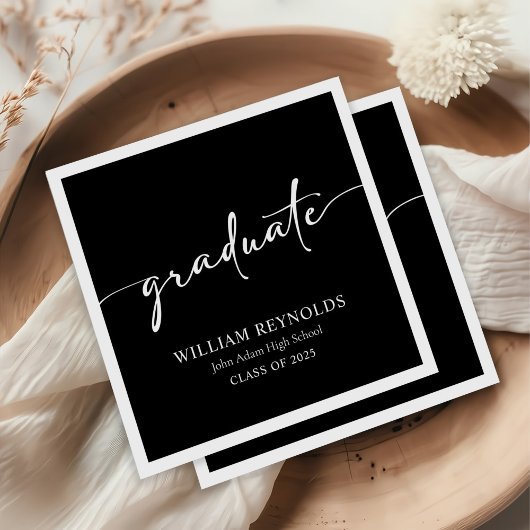 Serviette En Papier Script moderne Diplôme photo simple