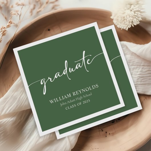 Serviette En Papier Script moderne Diplôme photo simple