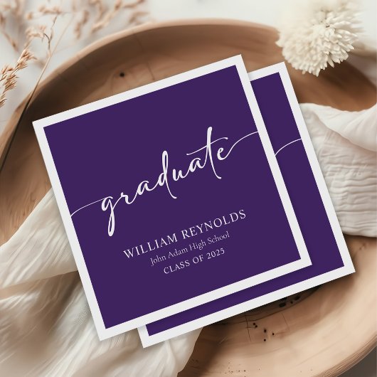 Serviette En Papier Script moderne Diplôme photo simple